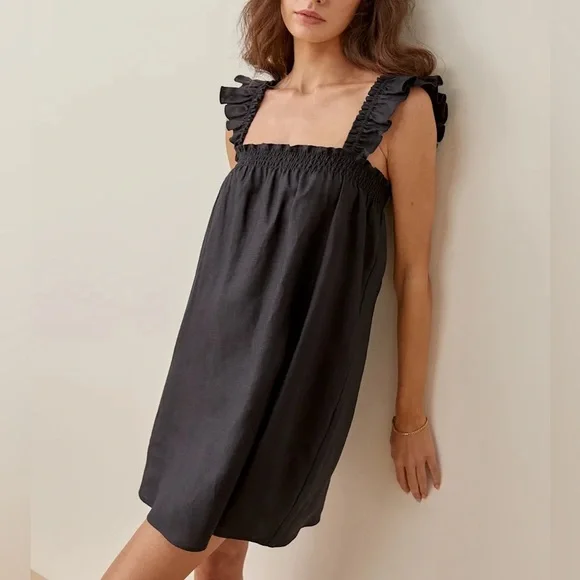 Reformation Albany Linen Mini Dress - Picture 1 of 7